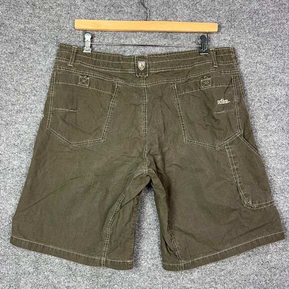 KÜHL Men's Olive "Vintage Patina Dye" Cotton Blend Hiking Shorts - Size 40 - Picture 2 of 6
